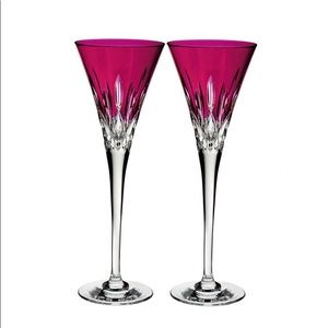 Waterford Lismore Pops Hot Pink Toasting Flutes
